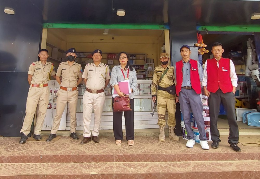 Drug Control Officer Wokha along with district administration and police personnel during the enforcement exercise at Wokha on June 10. (Photo Courtesy: CMO Office Wokha)